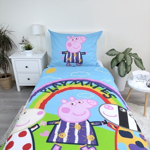 Bavlnené detské obliečky so svietiacim efektom na jednolôžko 140x200 cm Peppa Pig – Jerry Fabrics-image-3