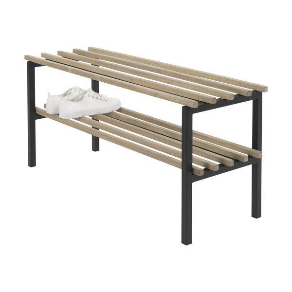 Čierna/v prírodnej farbe kovová skrinka na topánky 100x45x34 cm Rizzoli – Spinder Design