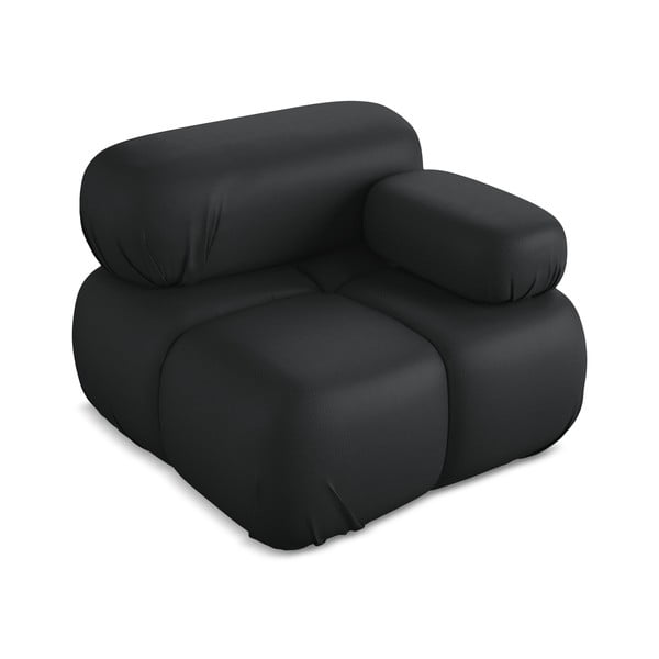 Čierny modul pohovky z imitácie kože (pravý roh) Lokua – Makamii-image-2