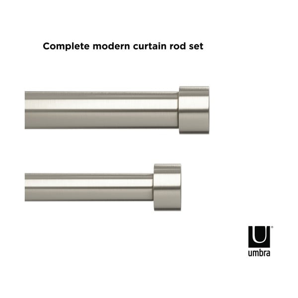 Oceľová roztiahnuteľná dvojitá garniža 305 - 457 cm Cappa - Umbra-image-4
