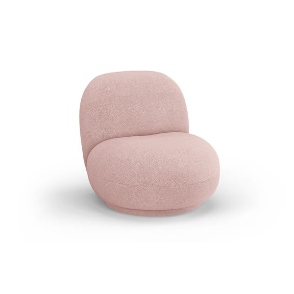 Svetloružové kreslo z textílie buklé Chuck – Micadoni Home