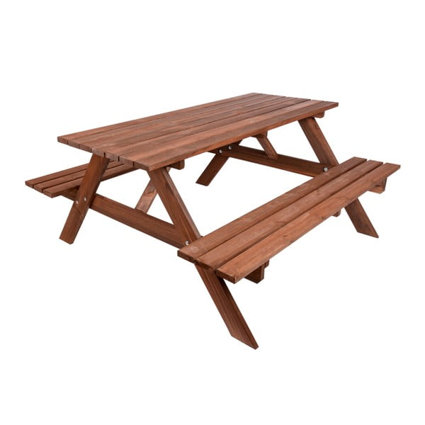 Záhradný jedálenský set z borovicového dreva pre 6 Piknik - Rojaplast-image-2