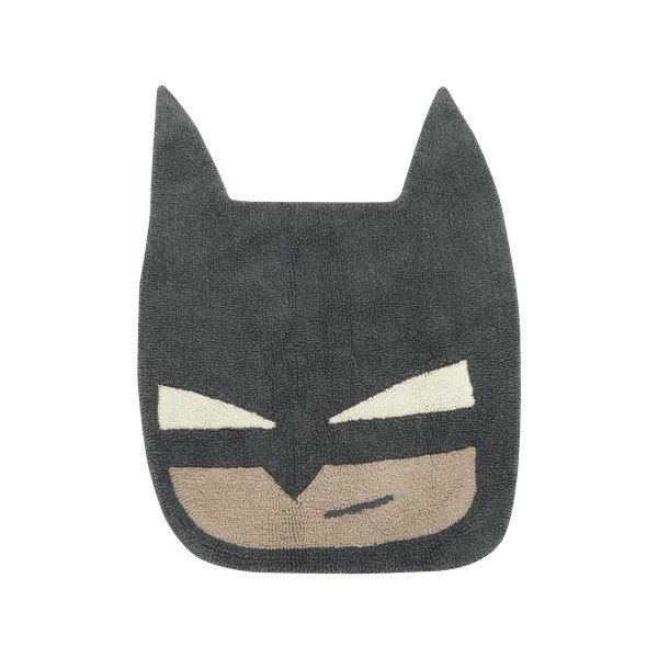 Čierny prateľný ručne tkaný vlnený detský koberec 90x120 cm BatBoy – Lorena Canals