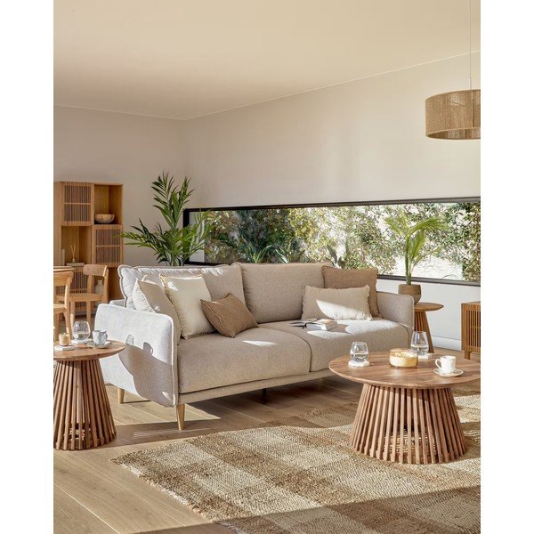 Konferenčý stolík z teakového dreva Kave Home Irune, ⌀ 80 cm-image-4
