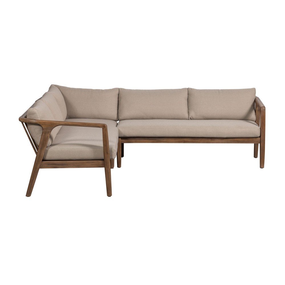 Hnedá čalúnená záhradná pohovka (do L) Biam – WOOOD