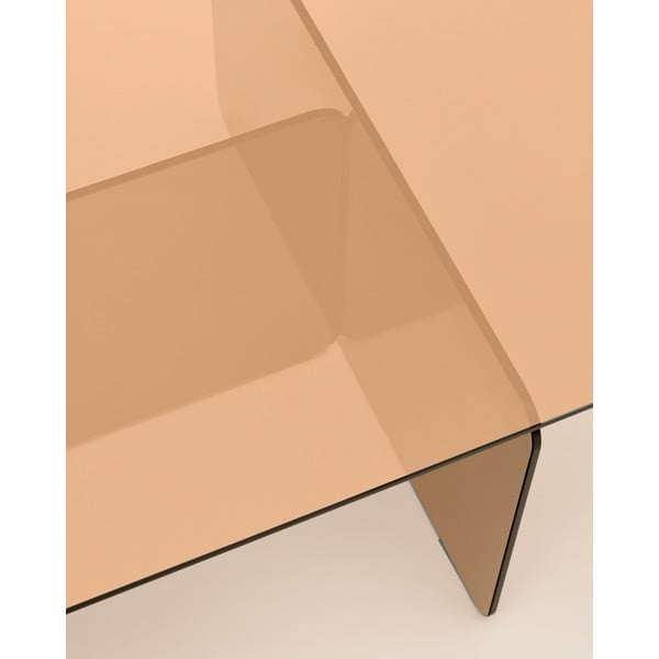 Hnedý sklenený konferenčný stolík 60x120 cm Zaren – Kave Home-image-4