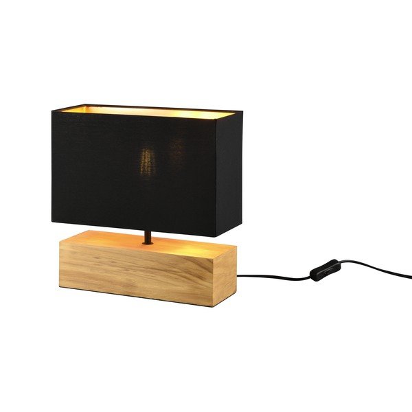 Stolová lampa s textilným tienidlom v čierno-prírodnej farbe (výška 30 cm) Woody – Reality-image-1