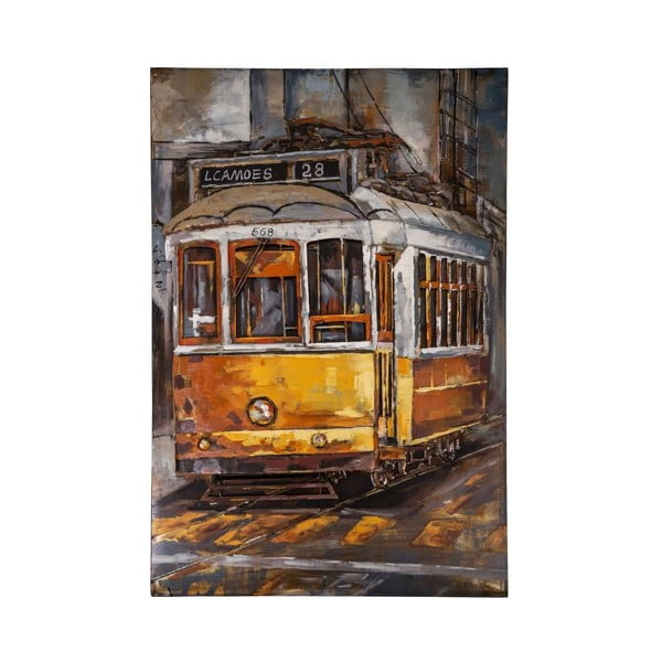 Dekoratívna kovová ceduľa Antic Line Tramway Jaune, 80 x 120 cm