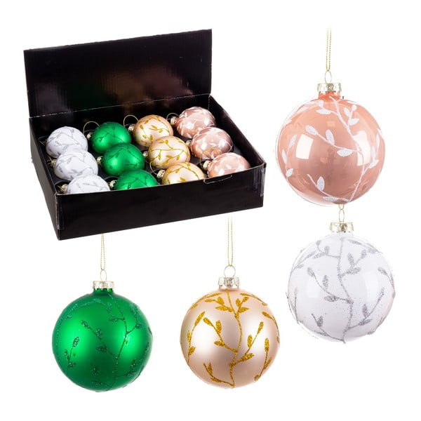 Sklenené vianočné gule v súprave 12 ks – Casa Selección-image-1