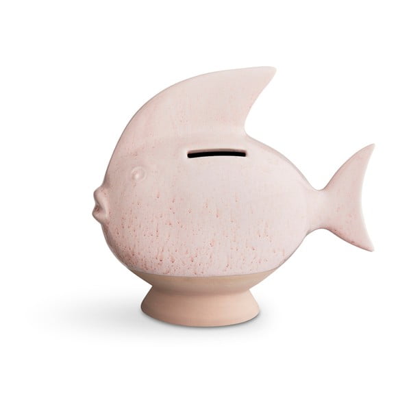 Ružová kameninová pokladnička Kähler Design Moneybank Fish