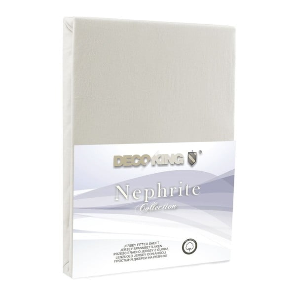 Krémová elastická plachta DecoKing Nephrite, 220/240 x 220 cm-image-2
