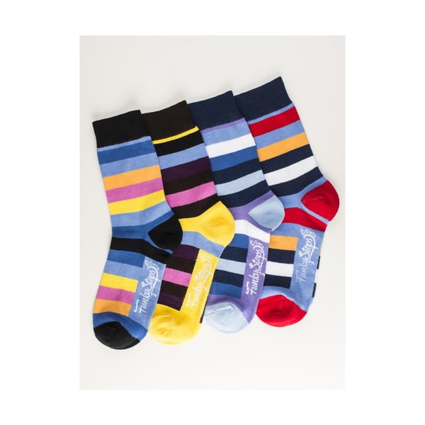 Štyri páry ponožiek Funky Steps Kirie, univerzálna veľkosť