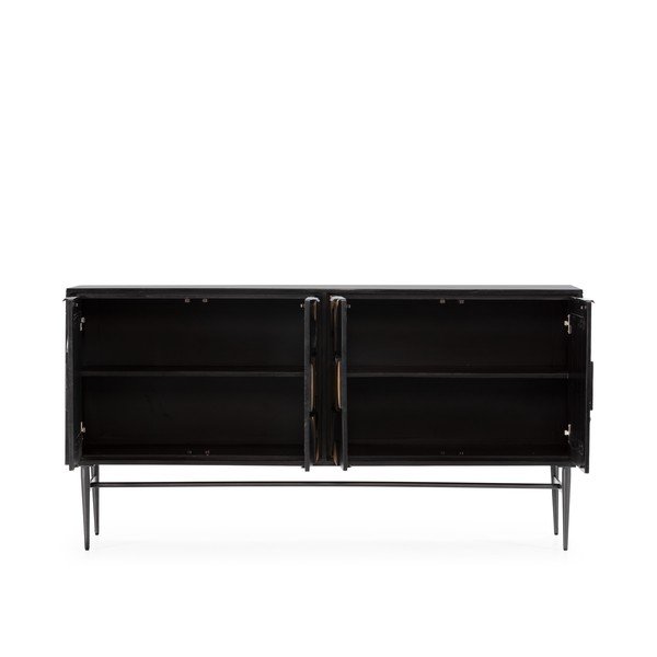 Čierna komoda z mangového dreva 175x90x40 cm Navya – MOME-image-4