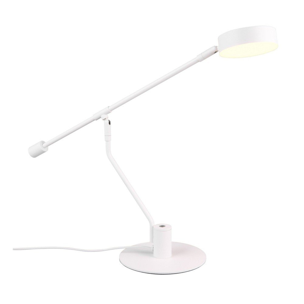 E-shop Matne biela LED stolová lampa s ohýbateľnou konštrukciou (výška 64 cm) Manduro – Trio