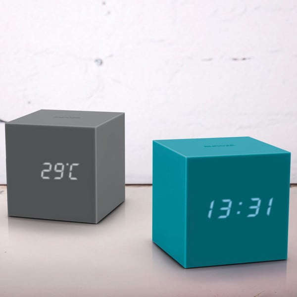 Sivý LED budík Gingko Gravitry Cube-image-1