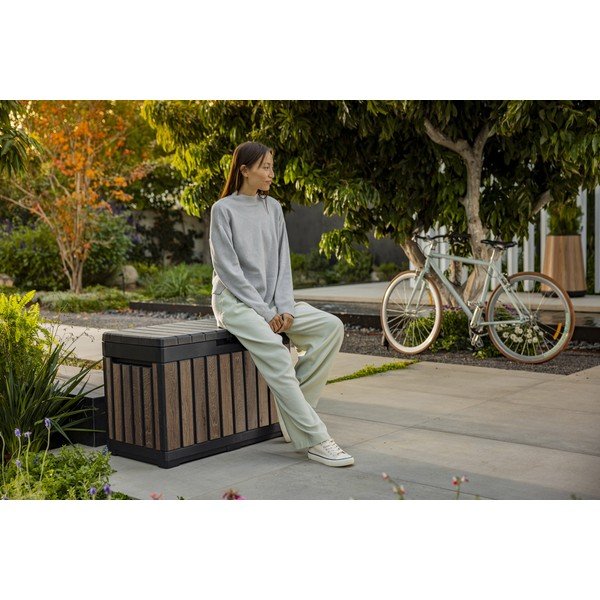 Tmavohnedý plastový záhradný úložný box Deco – Keter-image-3