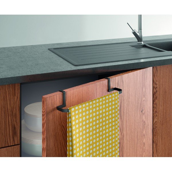 Čierny závesný držiak na utierku Metaltex Galileo Lava-image-1