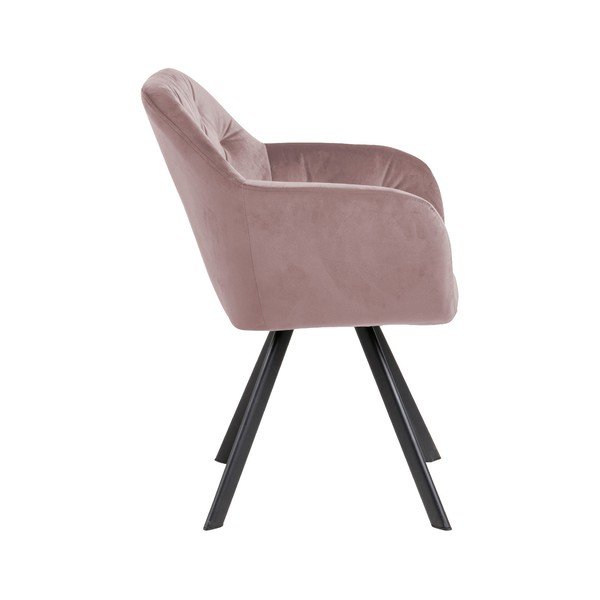 Svetloružové čalúnené jedálenské kreslo s podrúčkami Lola – Actona-image-3