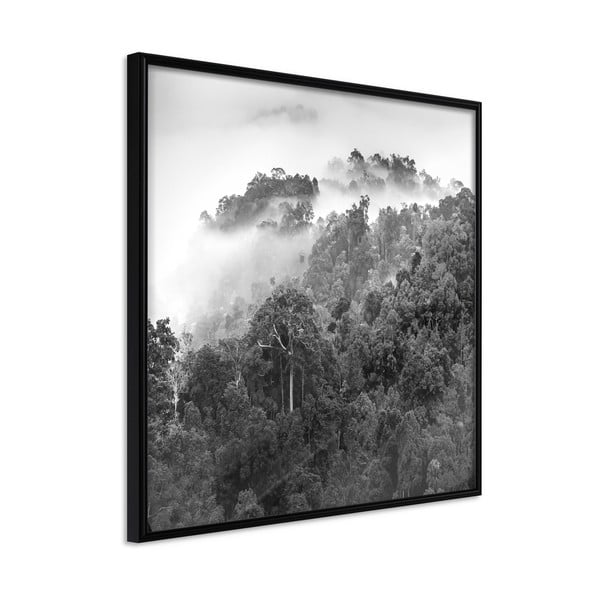 Plagát v ráme Artgeist Foggy Forest, 20 x 20 cm