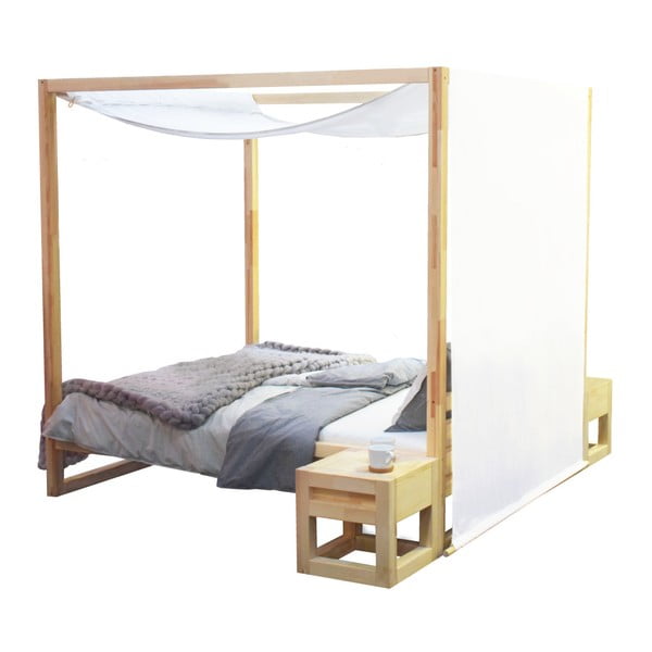 Drevená dvojlôžková posteľ Benlemi Baldee Bella Natural, 200 × 190 cm-image-1