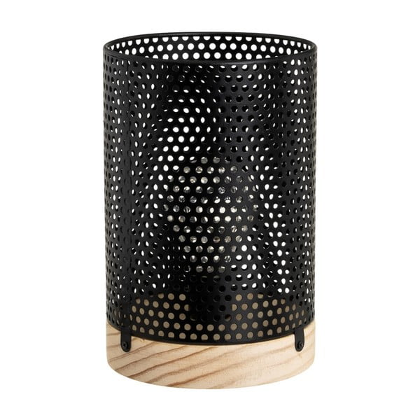Čierna stolová lampa s kovovým tienidlom (výška 20 cm) – Casa Selección