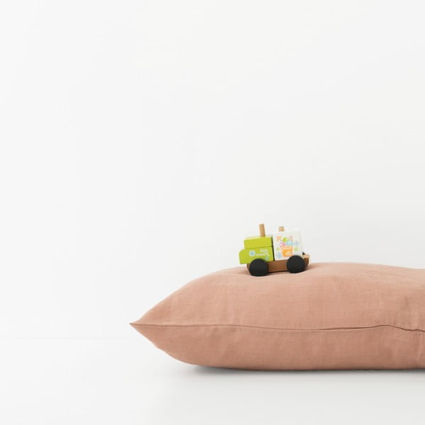 Detská oranžová ľanová obliečka na vankúš Linen Tales Nature, 40 x 60 cm-image-2