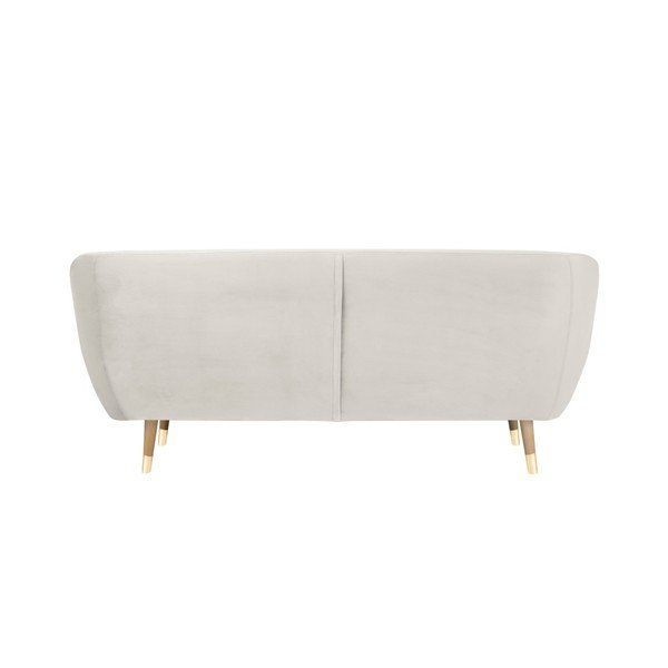 Krémovobiela zamatová pohovka Mazzini Sofas Benito, 188 cm-image-4