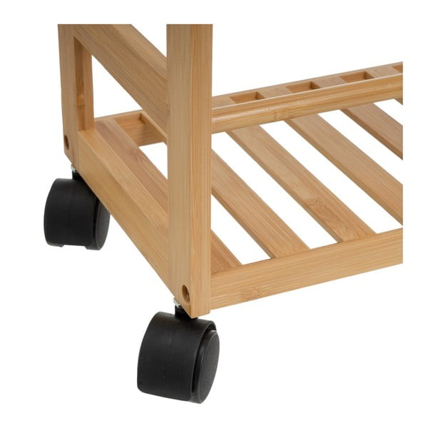 Bambusový pojazdný regál v prírodnej farbe 44x75 cm – Casa Selección-image-1