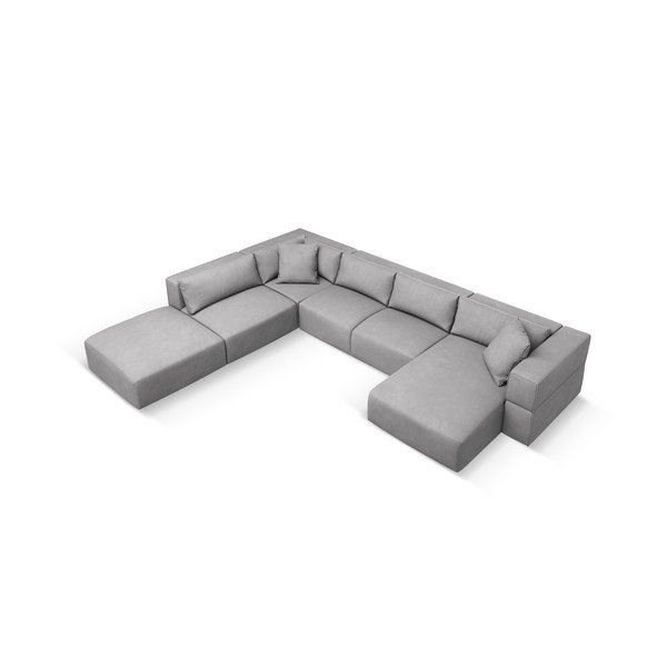 Svetlosivá rohová pohovka do "U", ľavý roh Esther – Milo Casa-image-2