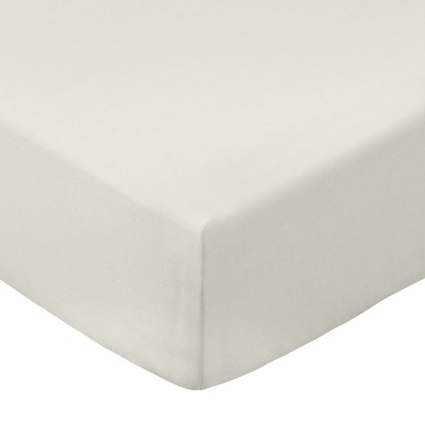 Krémovobiela napínacia plachta z bavlneného perkálu 90x190 cm Cotton Percale – Bianca