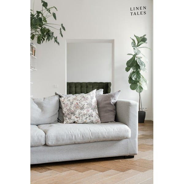 Popolavosivá ľanová obliečka na vankúš Linen Tales, 45 x 45 cm-image-1