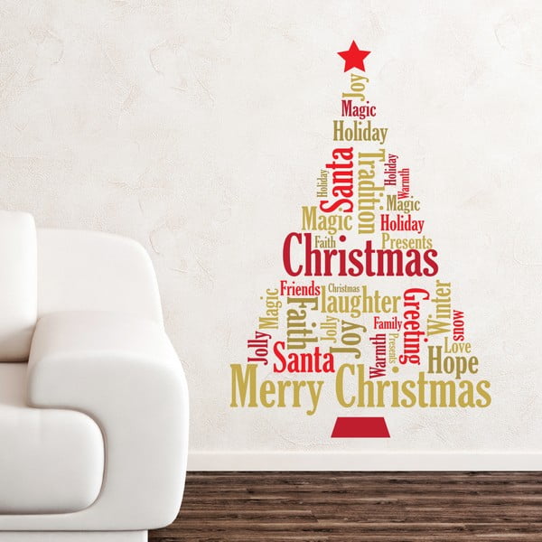 Samolepka na stenu Walplus English Quote Christmas Tree