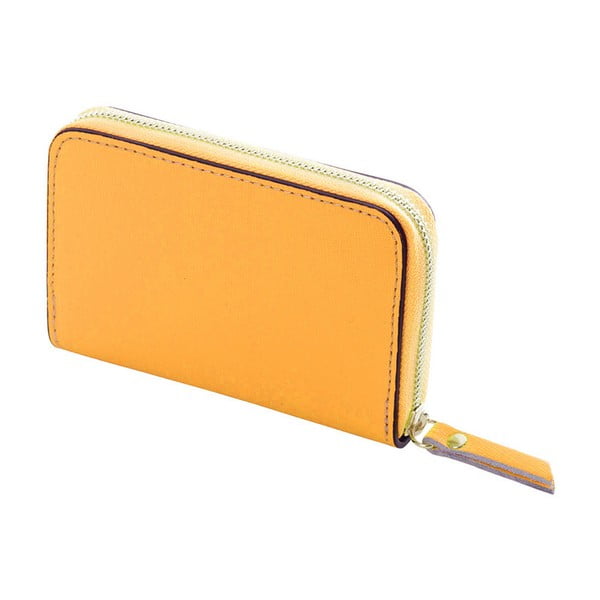 Žltá peňaženka z kože Andrea Cardone Saffiano