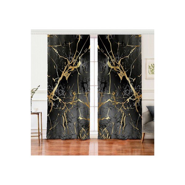 Závesy v čierno-zlatej farbe v súprave 2 ks 140x260 cm – Mila Home-image-2