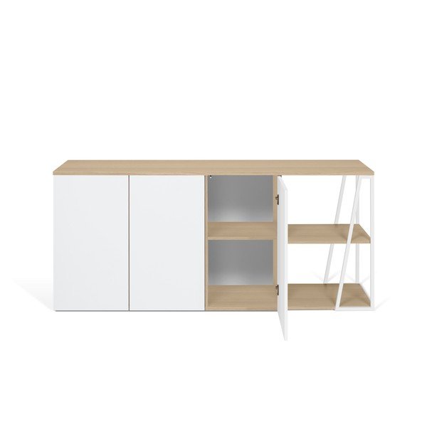 Biela komoda TemaHome Albi, šírka 190 cm-image-2