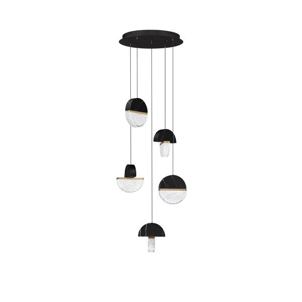 Čierne kovové LED závesné svietidlo so stmievačom ø 46 cm Dorin – Nova Luce