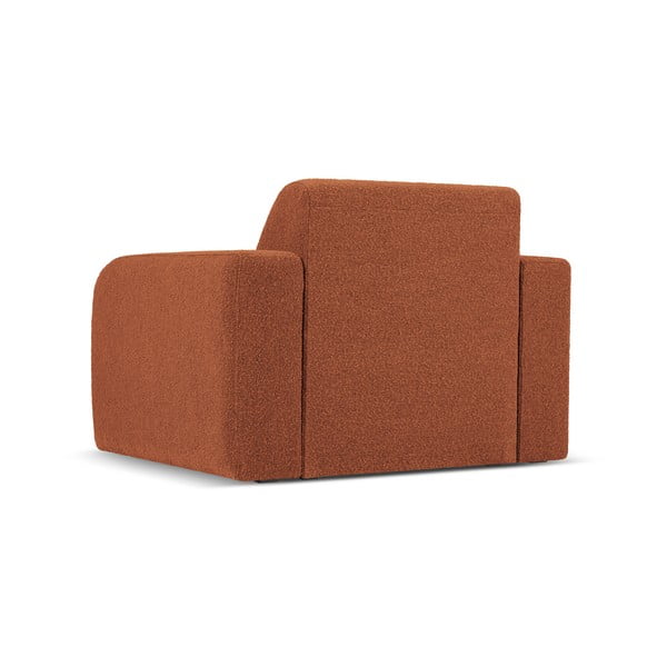 Hnedé kreslo z textílie bouclé Molino – Micadoni Home-image-2