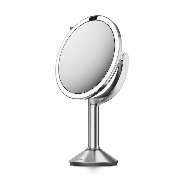 Kozmetické zrkadlo s osvetlením/zväčšovacie (zväčšenie 5x/zväčšenie 10x) ø 20 cm Trio – simplehuman