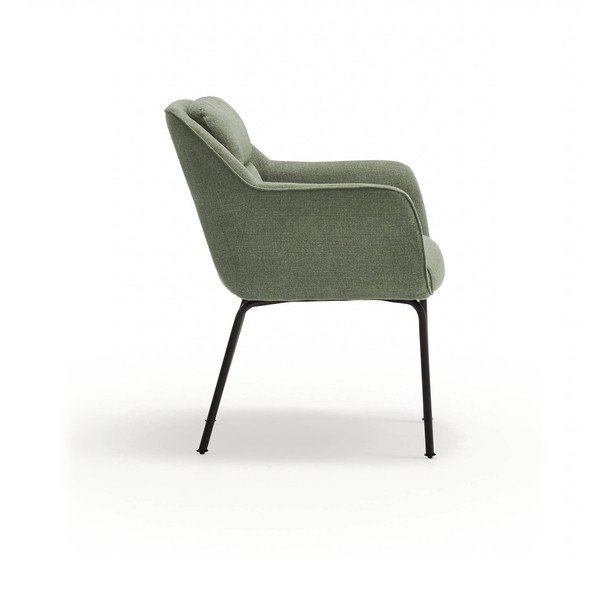 Zelené čalúnené jedálenské kreslo s podrúčkami Sadira – Teulat-image-3