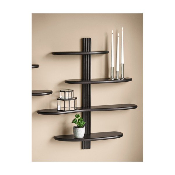 Čierna poschodová polica z dubového dreva 80 cm Aliano – House Nordic-image-1