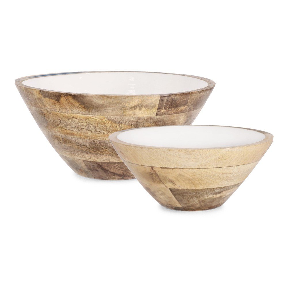 E-shop Biele drevené misy v súprave 2 ks ø 30,5 cm Knossos – Yes Everyday