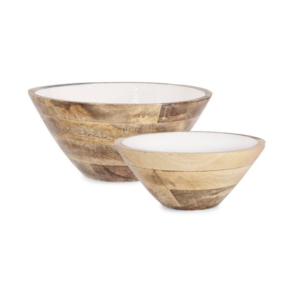 Biele drevené misy v súprave 2 ks ø 30,5 cm Knossos – Yes Everyday