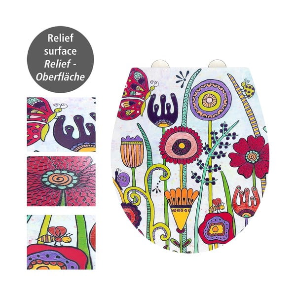 Záchodová doska s automatickým zatváraním 37 x 44,5 cm Rollin'Art Full Bloom – Wenko-image-2