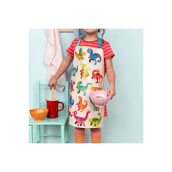 Bavlnená detská zástera Baby Dinos – Rex London-image-1