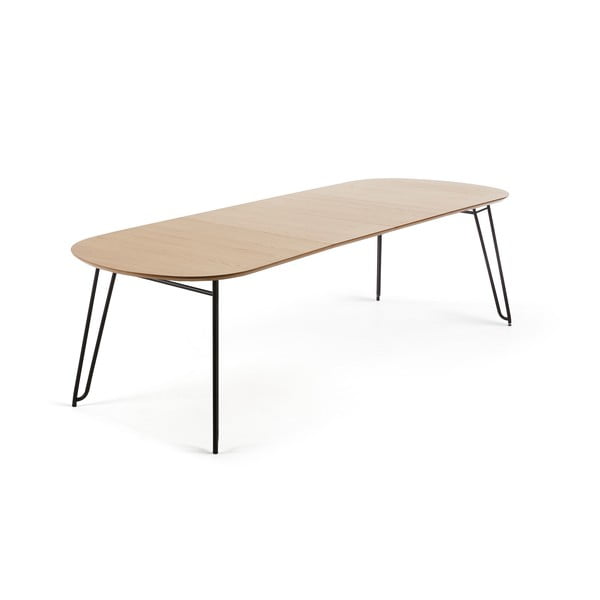 Rozkladací jedálenský stôl v dekore duba v prírodnej farbe 90x140 cm Novac – Kave Home-image-4