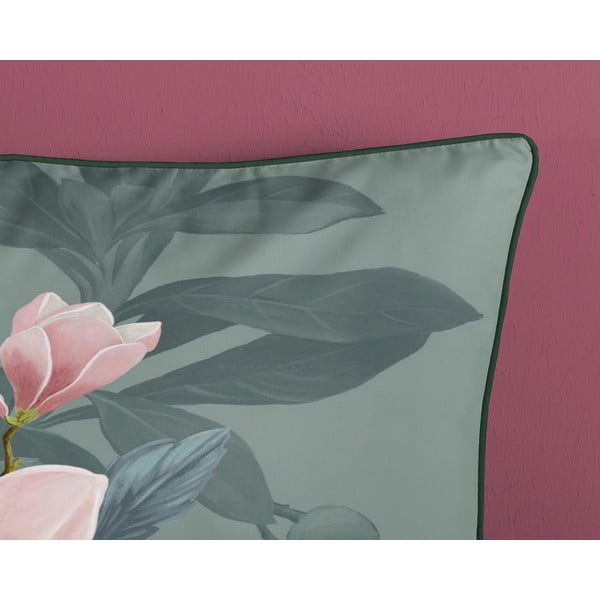 Zelené obliečky na jednolôžko z organickej bavlny Descanso Rose, 140 x 220 cm-image-2
