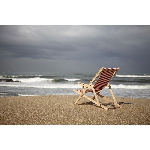 Skladacie ležadlo Beach, čierne prúžky-image-1