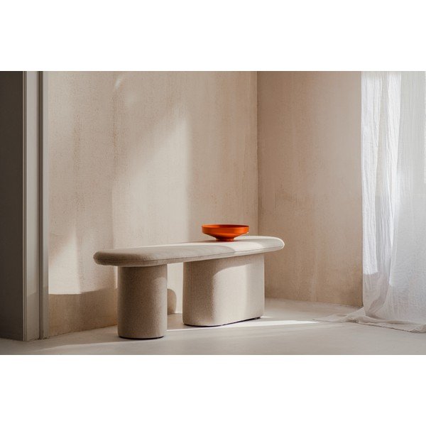 Béžová vlnená polstrovaná lavica Rull – noo.ma-image-3