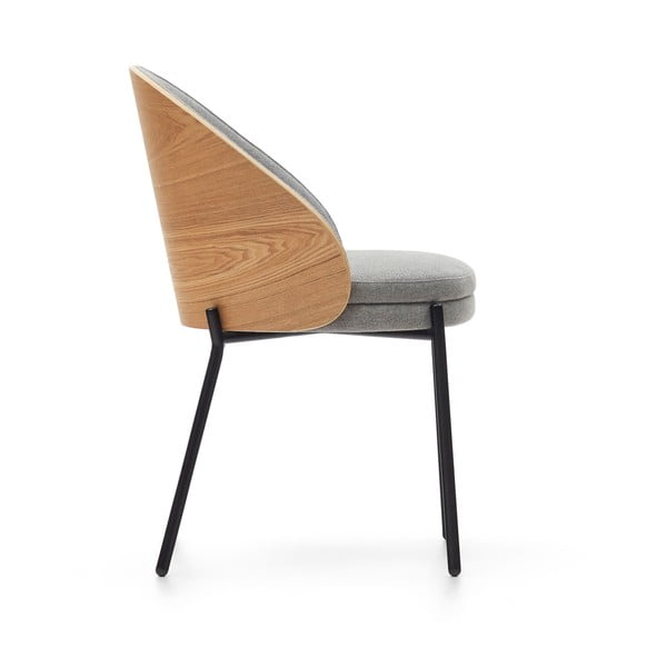 Sivé/v prírodnej farbe čalúnené jedálenské kreslo Eamy – Kave Home-image-4