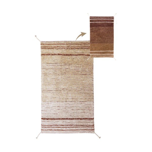 Bavlnený koberec v tehlovej farbe 80x140 cm Twin Toffee – Lorena Canals-image-3